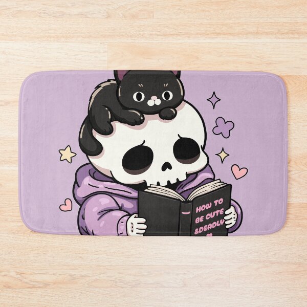 Item preview, Cute Skeleton Reading with Black Cat designed and sold by Moody Critters.