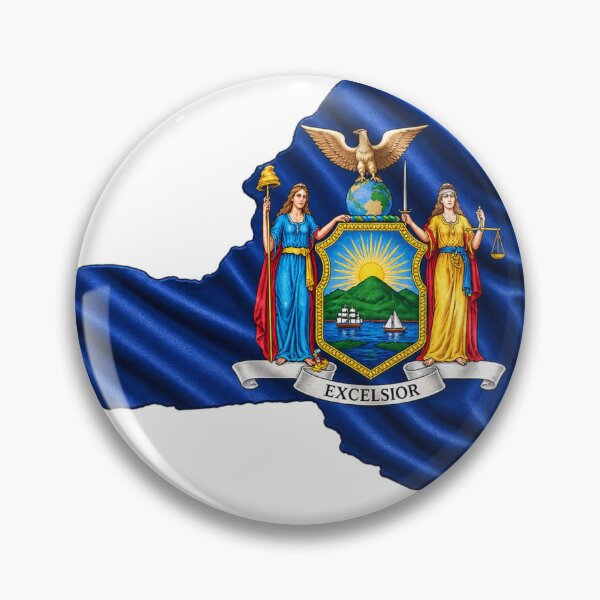 Item preview, Minimal New York State Flag Map Sticker Design designed and sold by FunPurchase.