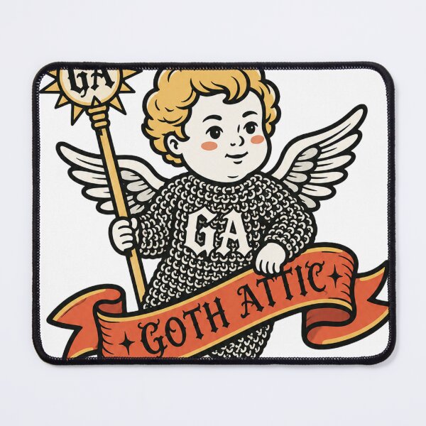 Item preview, Gothic Chainmail Cherub | Medieval Angel Illustration | Goth Attic Dark Streetwear designed and sold by gothattic.