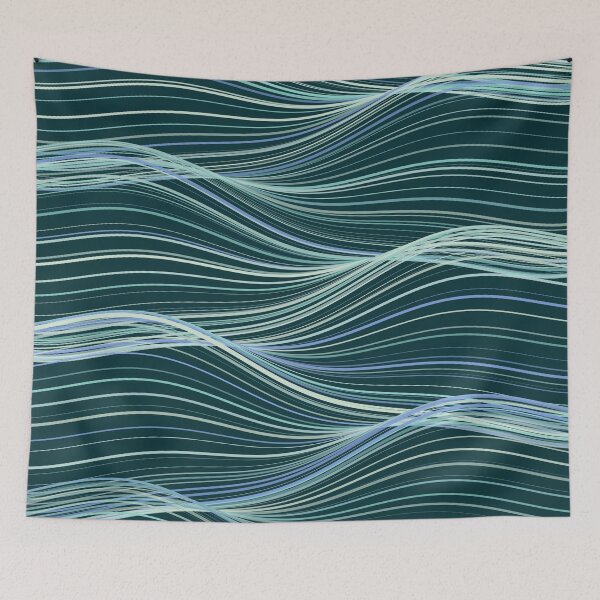Item preview, Abstract Deep Teal Ocean Wavy Pattern designed and sold by GraphyLab.
