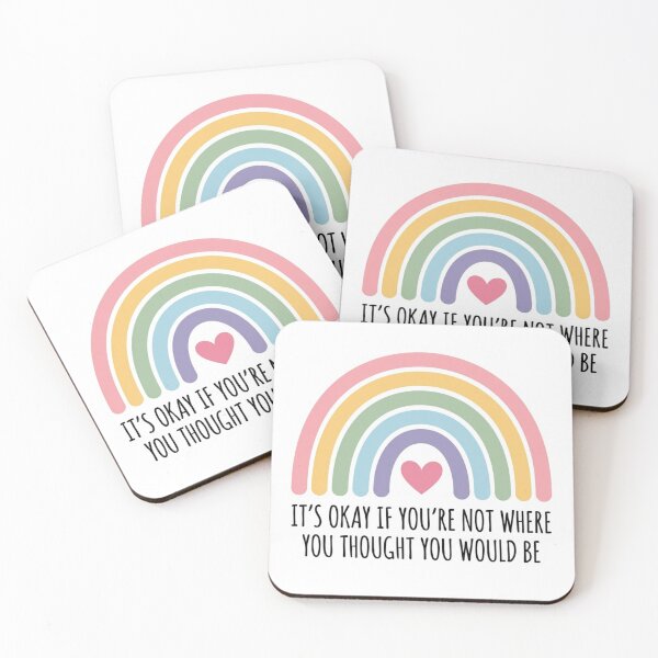 Item preview, Its Okay If Youre Not Where You Thought You Would Be Pastel Rainbow Quote designed and sold by raedattia.