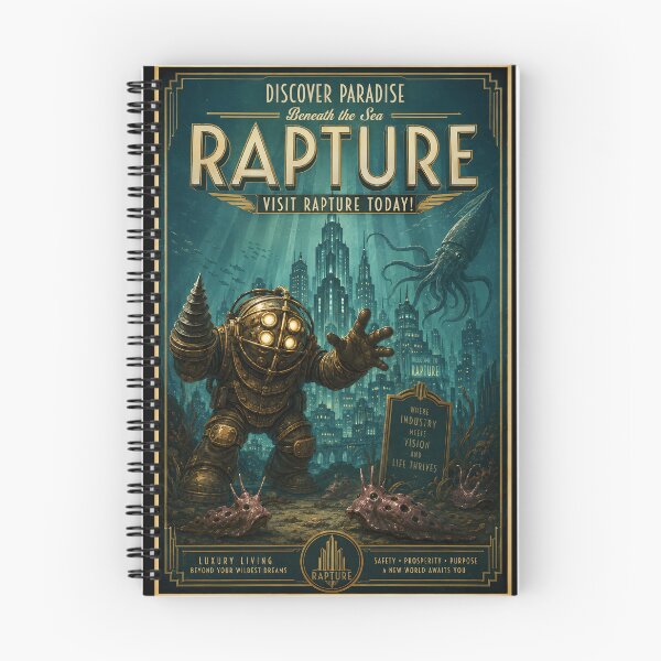 Item preview, Visit Rapture Retro Travel Poster designed and sold by Fictional Ink Society.