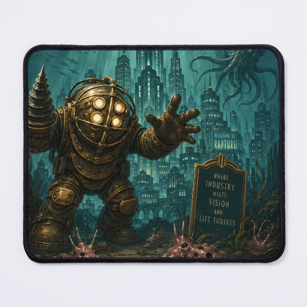 Item preview, Visit Rapture Retro Travel Poster designed and sold by Fictional Ink Society.