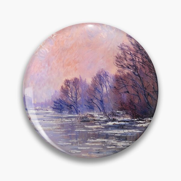 Item preview, River Thawing near Vétheuil: A Luminous Impressionist Study of Melting Ice designed and sold by artdesignsnow.