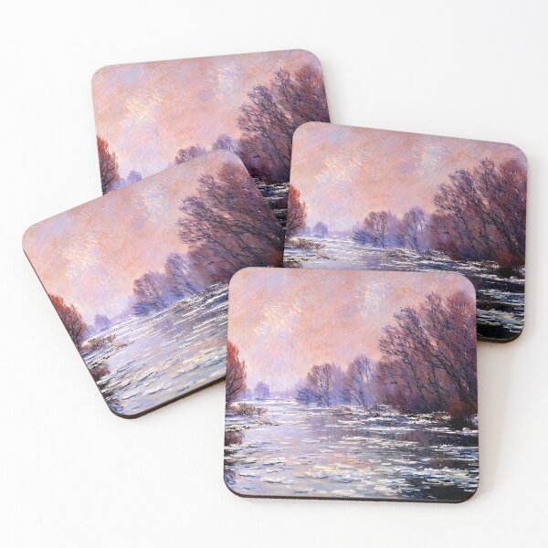 Item preview, River Thawing near Vétheuil: A Luminous Impressionist Study of Melting Ice designed and sold by artdesignsnow.