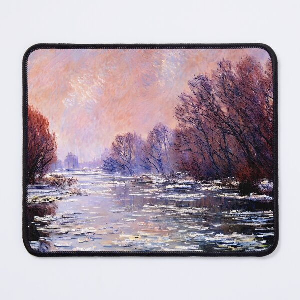 Item preview, River Thawing near Vétheuil: A Luminous Impressionist Study of Melting Ice designed and sold by artdesignsnow.