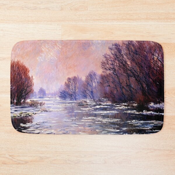 Item preview, River Thawing near Vétheuil: A Luminous Impressionist Study of Melting Ice designed and sold by artdesignsnow.