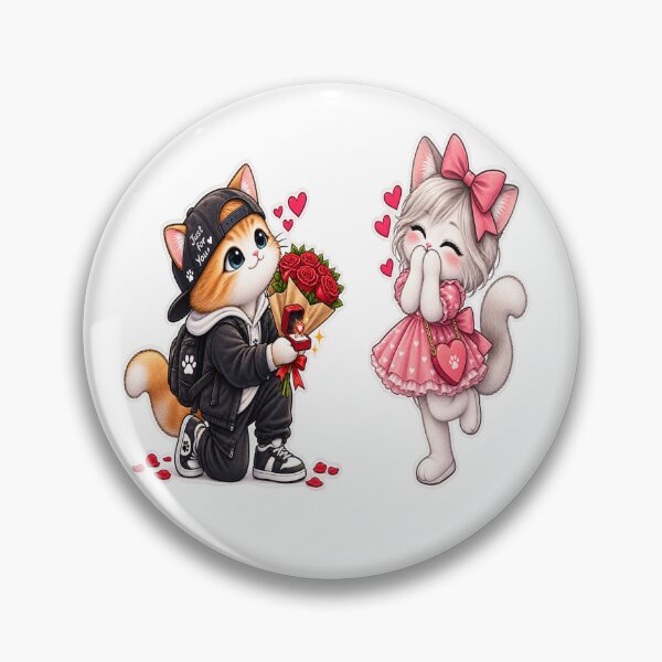 Item preview, Cute Cat Couple Valentine Love Proposal Sticker designed and sold by Genzfirevibes.
