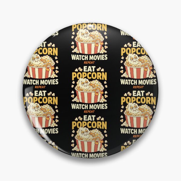 Item preview, Eat Popcorn Watch Movies Repeat Vintage Film Lover Classic T-Shirt designed and sold by pawsome purrfect.