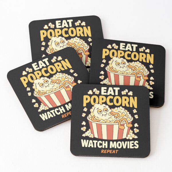 Item preview, Eat Popcorn Watch Movies Repeat Vintage Film Lover Classic T-Shirt designed and sold by pawsome purrfect.