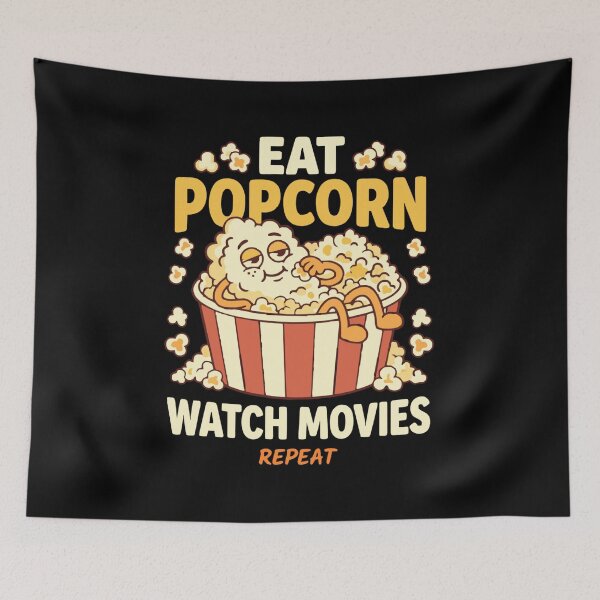 Item preview, Eat Popcorn Watch Movies Repeat Vintage Film Lover Classic T-Shirt designed and sold by pawsome purrfect.
