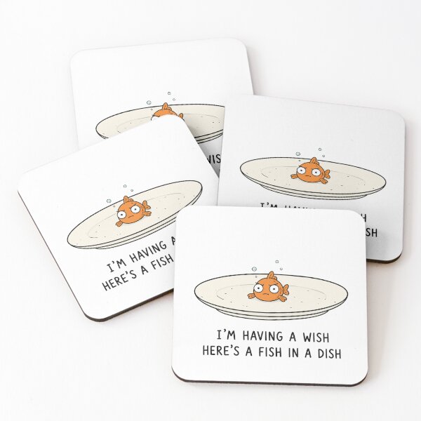 Item preview, I'm Having a Wish Here's a Fish in a Dish Funny Fish Meme Cute Animal Humor designed and sold by MonkiFlipp.