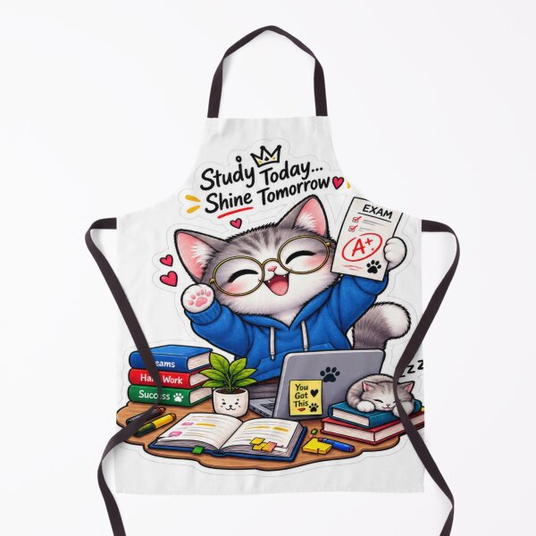 Item preview, Study Today Shine Tomorrow Cute Cat Study Motivation Sticker designed and sold by Genzfirevibes.