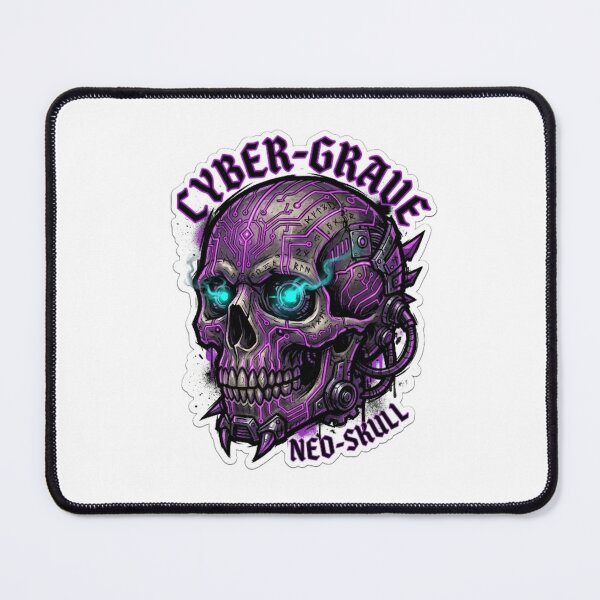 Item preview, Cyber-Grave Neo-Skull - Cyberpunk Robotic Skull Art designed and sold by LUKOWEAR.