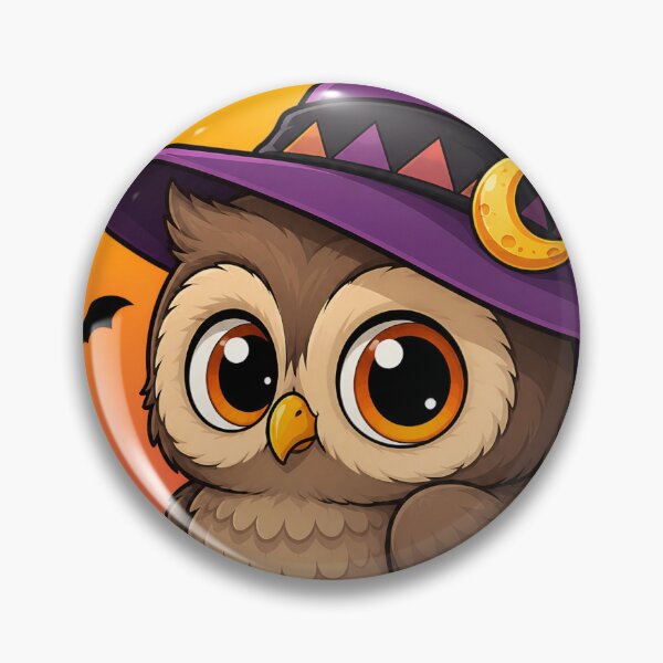 Item preview, Cute Halloween Owl Witch With Purple Hat designed and sold by BloomWart.