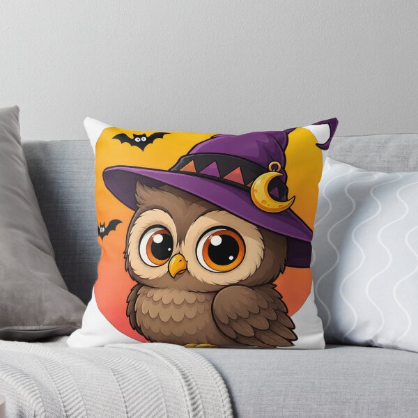 Item preview, Cute Halloween Owl Witch With Purple Hat designed and sold by BloomWart.