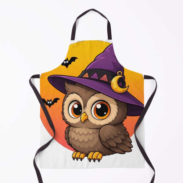 Item preview, Cute Halloween Owl Witch With Purple Hat designed and sold by BloomWart.