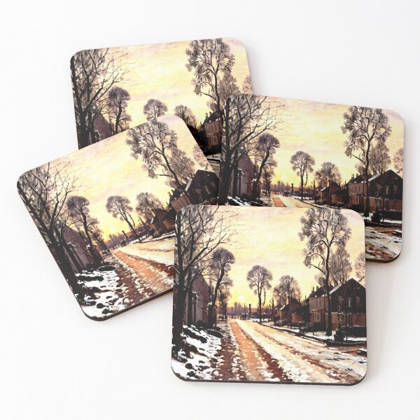 Item preview, Road at Louveciennes, Melting Snow, Sunset designed and sold by artdesignsnow.