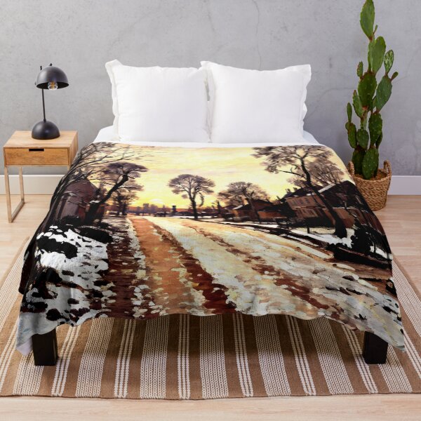 Item preview, Road at Louveciennes, Melting Snow, Sunset designed and sold by artdesignsnow.