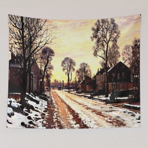 Item preview, Road at Louveciennes, Melting Snow, Sunset designed and sold by artdesignsnow.