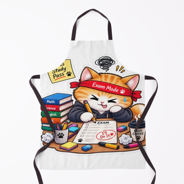 Item preview, Exam Mode Cute Cat Study Motivation Sticker designed and sold by Genzfirevibes.
