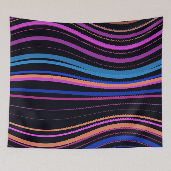Item preview, Vibrant Neon Multicolor Wavy Stripe Pattern designed and sold by GraphyLab.