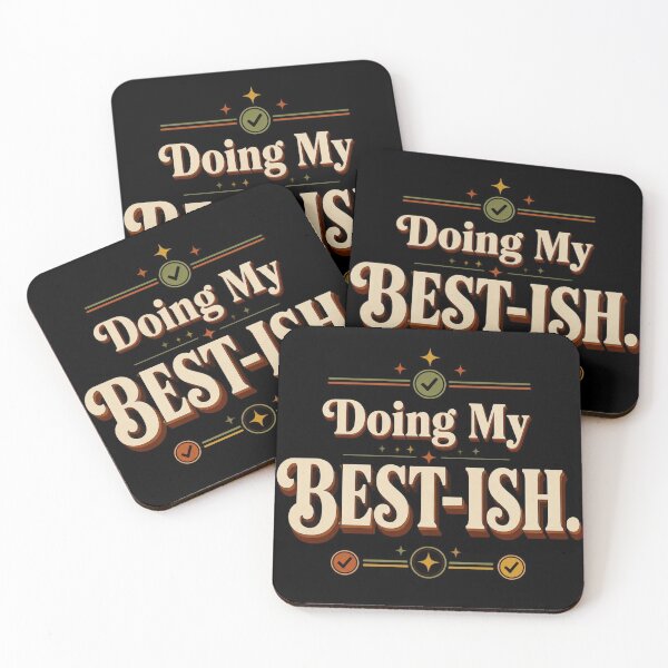 Item preview, Doing My Best-ish. | Funny Office Humor Retro Typography Design designed and sold by Irene Catchmind.