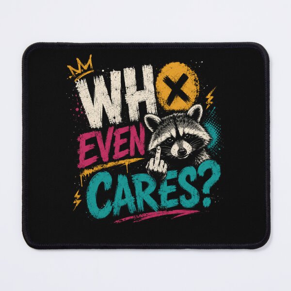 Item preview, Who Even Cares Raccoon Middle Finger Sarcastic Attitude designed and sold by HumansStuck12.