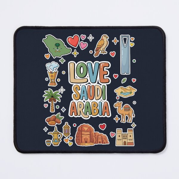 Item preview, Saudi Arabia Landmarks & Heritage Cute Doodle Collage معالم وتراث المملكة العربية السعودية - رسم كرتوني لطيف designed and sold by mashmosh.