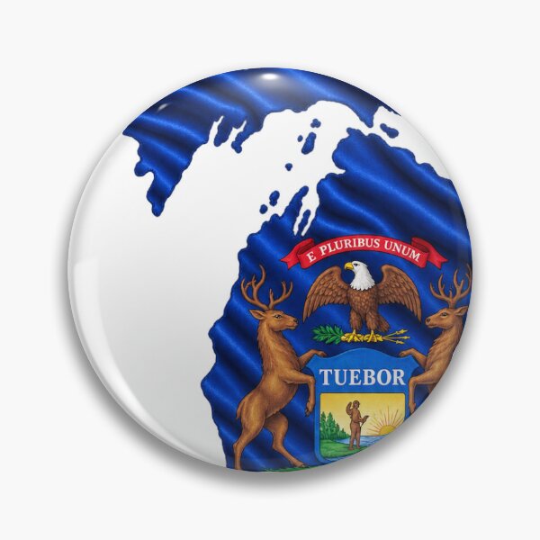Item preview, Minimal Michigan State Flag Map Sticker Design designed and sold by FunPurchase.