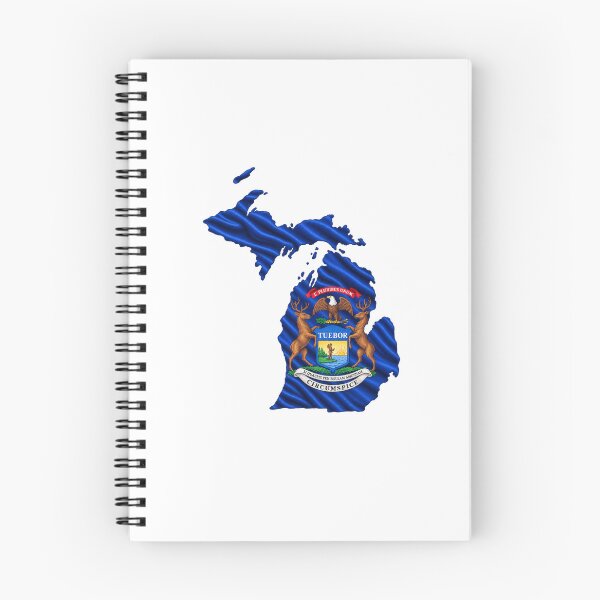 Item preview, Minimal Michigan State Flag Map Sticker Design designed and sold by FunPurchase.