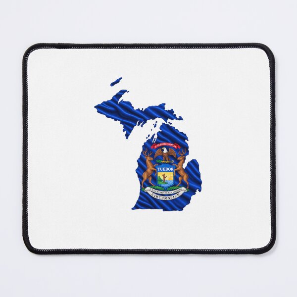 Item preview, Minimal Michigan State Flag Map Sticker Design designed and sold by FunPurchase.