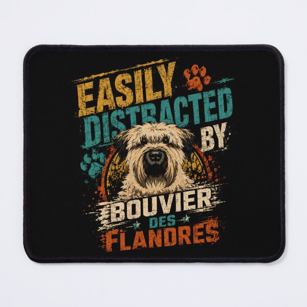 Item preview, Easily Distracted By Bouvier Des Flandres Dog Lover Pet Owner designed and sold by HumansStuck12.