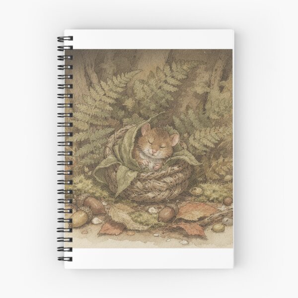 Item preview, Dormouse Folk Napping in a Curled Fern Frond Storybook Art designed and sold by PictorialWhimsy.