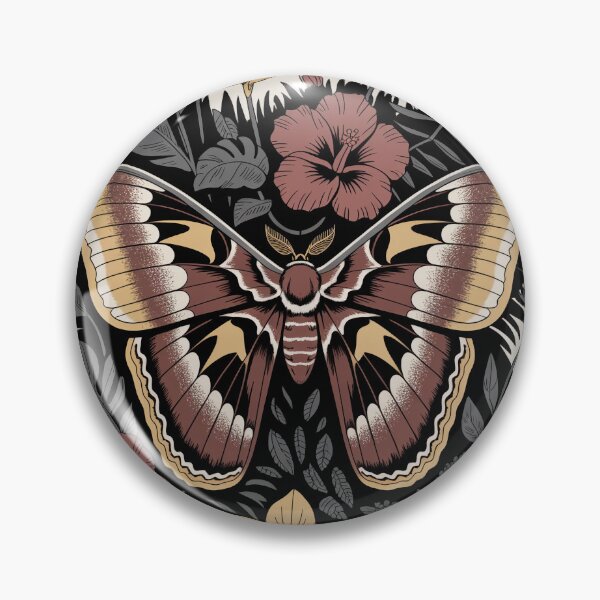 Item preview, Dark Moth Among Hibiscus and Monstera designed and sold by NuvoraNest.