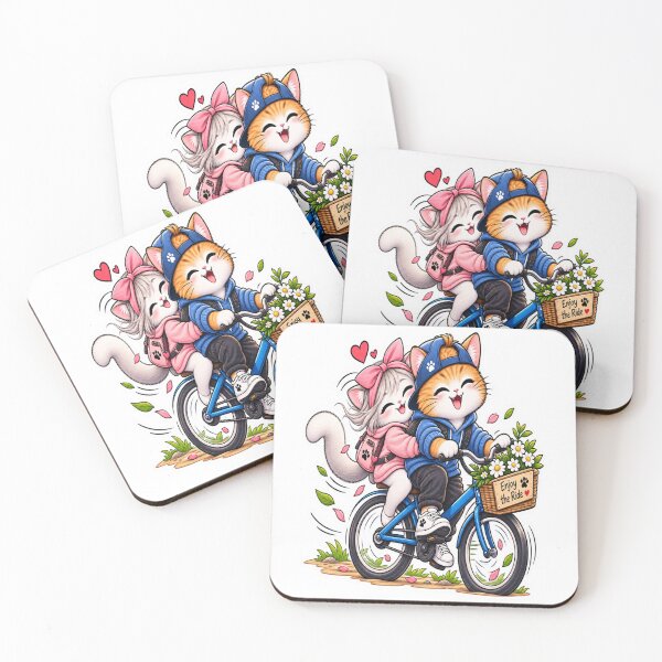 Item preview, Cute Cat Couple Cycling Love Adventure Sticker designed and sold by Genzfirevibes.
