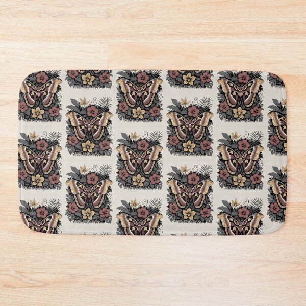 Item preview, Dark Moth Among Hibiscus and Monstera designed and sold by NuvoraNest.