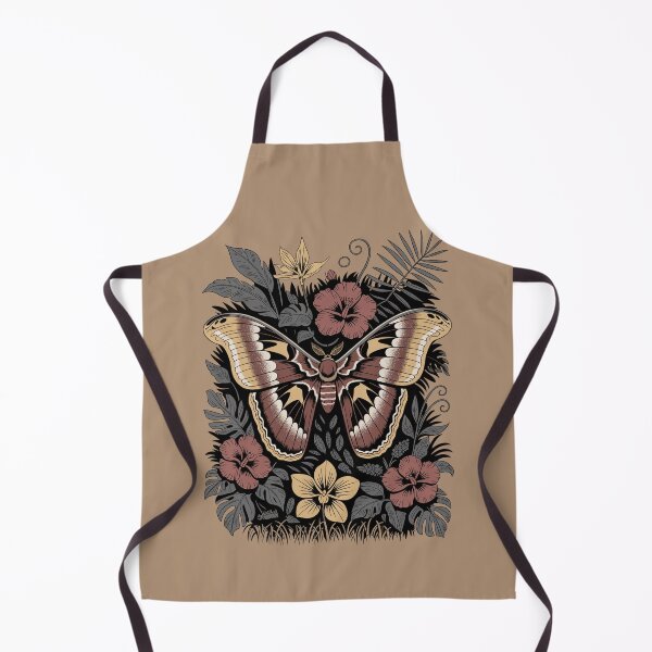 Item preview, Dark Moth Among Hibiscus and Monstera designed and sold by NuvoraNest.
