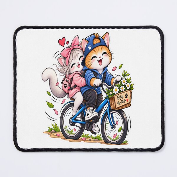 Item preview, Cute Cat Couple Cycling Love Adventure Sticker designed and sold by Genzfirevibes.