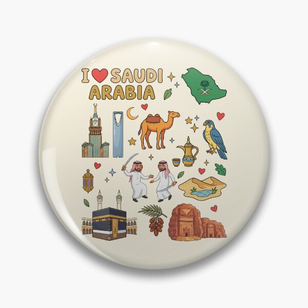 Item preview, I Heart Saudi Arabia Cute Cultural Doodles & Sacred Landmarks أحب السعودية - توثيق فني للمعالم المقدسة والتراث الأصيل designed and sold by mashmosh.