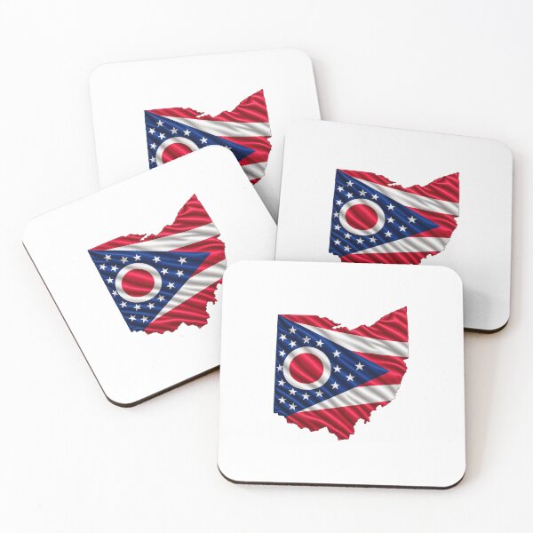 Artikelvorschau, Minimalistisches Design für einen Aufkleber mit der Flagge des Bundesstaates Ohio entworfen und verkauft von FunPurchase.