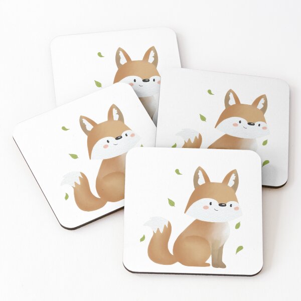 Item preview, Cute Orange Fox Surrounded By Floating Green Leaves designed and sold by QuietnoiseMax.