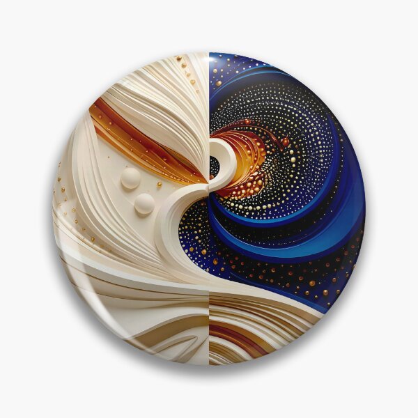 Item preview, Duality in Abstract Design in Blue and Gold designed and sold by Vicky Brago-Mitchell®.