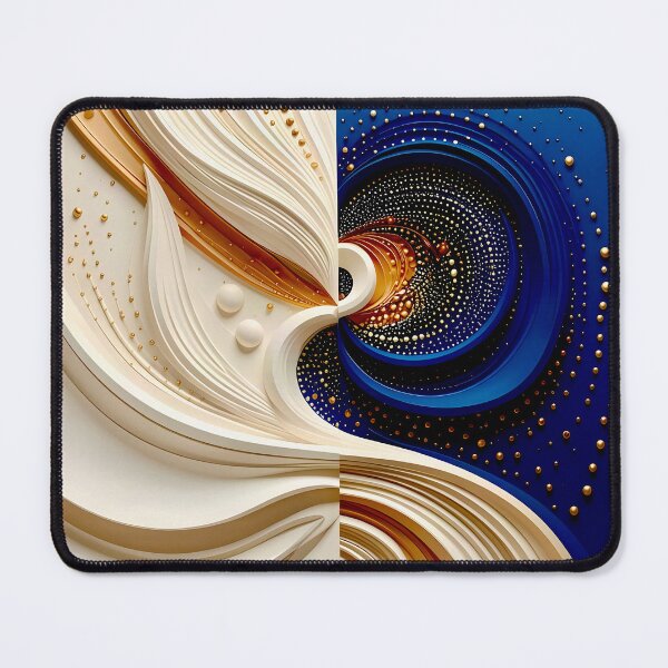 Item preview, Duality in Abstract Design in Blue and Gold designed and sold by Vicky Brago-Mitchell®.