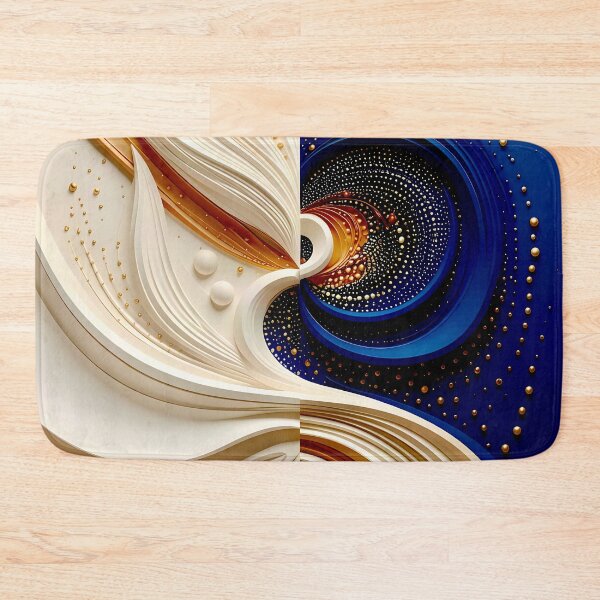 Item preview, Duality in Abstract Design in Blue and Gold designed and sold by Vicky Brago-Mitchell®.