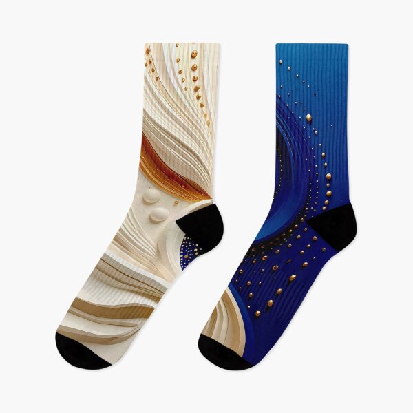 Item preview, Duality in Abstract Design in Blue and Gold designed and sold by Vicky Brago-Mitchell®.