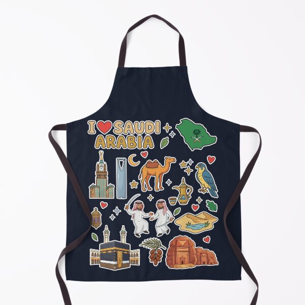 Item preview, Saudi Arabia Landmarks, Makkah & Culture Cute Doodle Collage معالم السعودية وتراث مكة المكرمة - رسم كرتوني لطيف designed and sold by mashmosh.