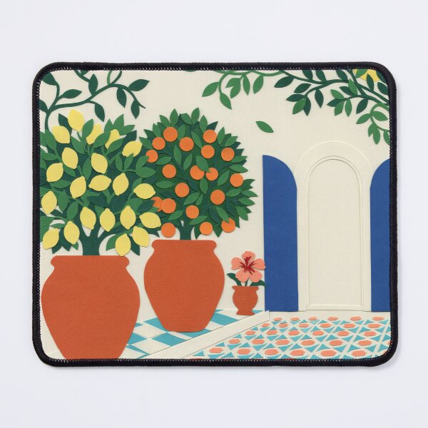 Item preview, Mediterranean Citrus Courtyard Matisse Inspired Art – Lemon Orange Tree Mediterranean Wall Art designed and sold by Tamas Das.