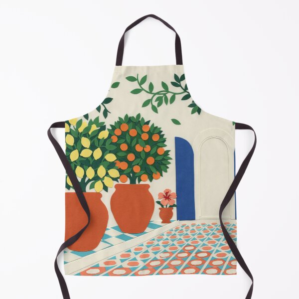 Item preview, Mediterranean Citrus Courtyard Matisse Inspired Art – Lemon Orange Tree Mediterranean Wall Art designed and sold by Tamas Das.
