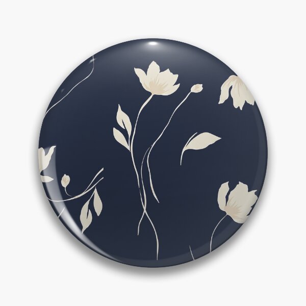 Item preview, Navy Blue Minimalist Wildflower Pattern designed and sold by Aniko Tulipan.